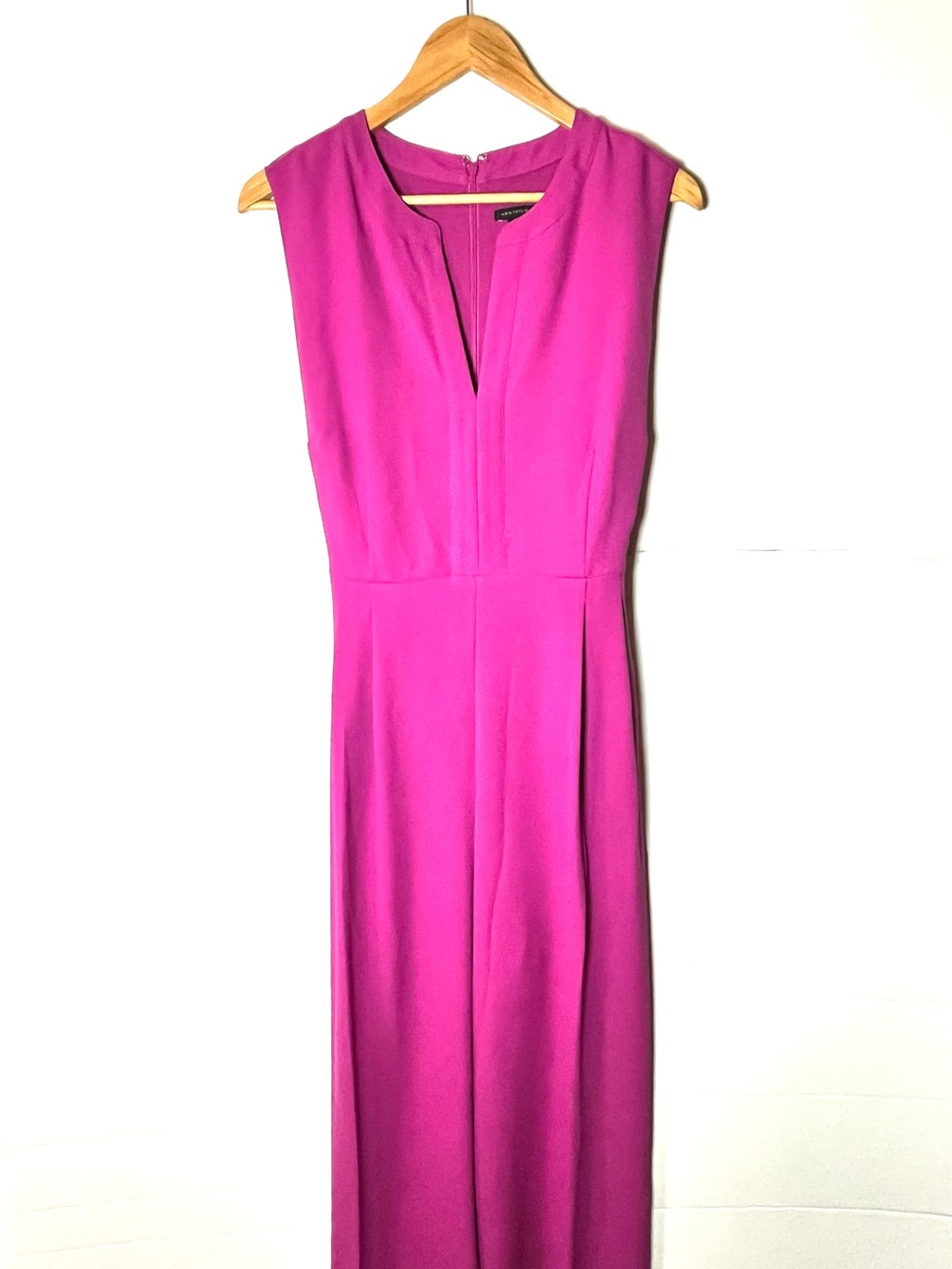 Ann Taylor Fuchsia Straight-Leg Jumpsuit